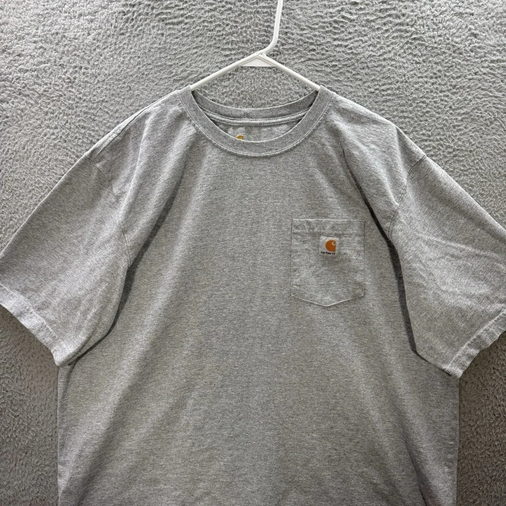 Carhartt Shirt Adult 2XL XXL Gray Crewneck Tee Workwear Skater‎ Grunge Mens